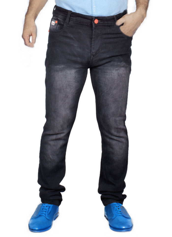 Men’s Slim Fit Black Jeans – Faded Comfort Stretch Denim - Image 3