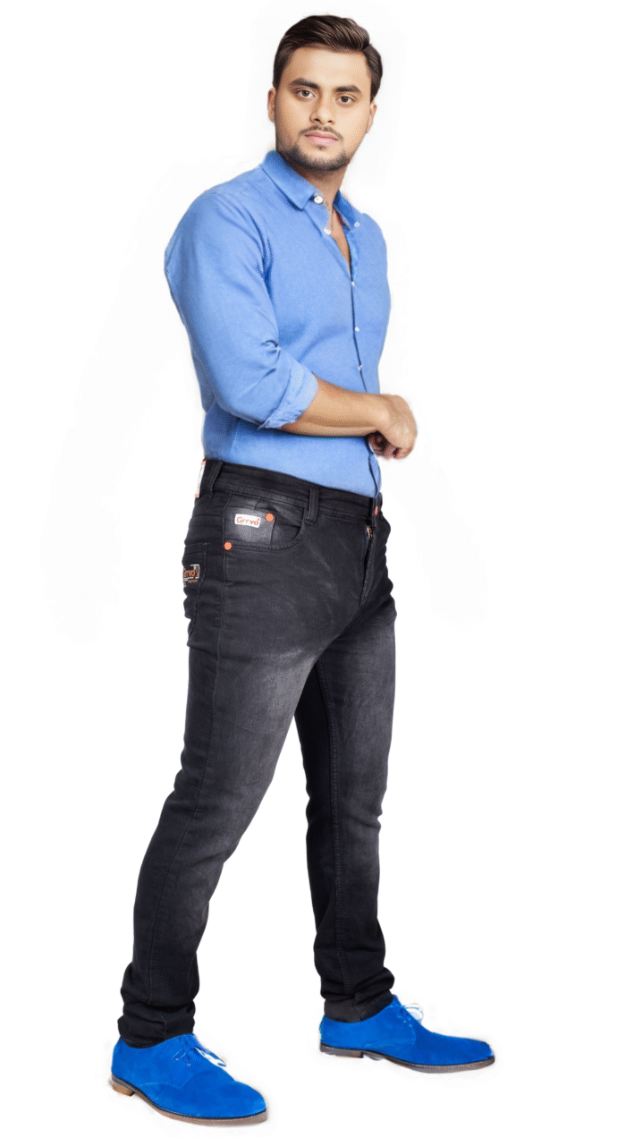 Men’s Slim Fit Black Jeans – Faded Comfort Stretch Denim - Image 4