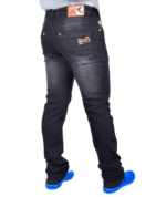 Men’s Slim Fit Black Jeans – Faded Comfort Stretch Denim